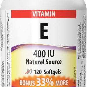 Naturals Vitamin E Natural Source Softgel, 400 IU-120 Softgels